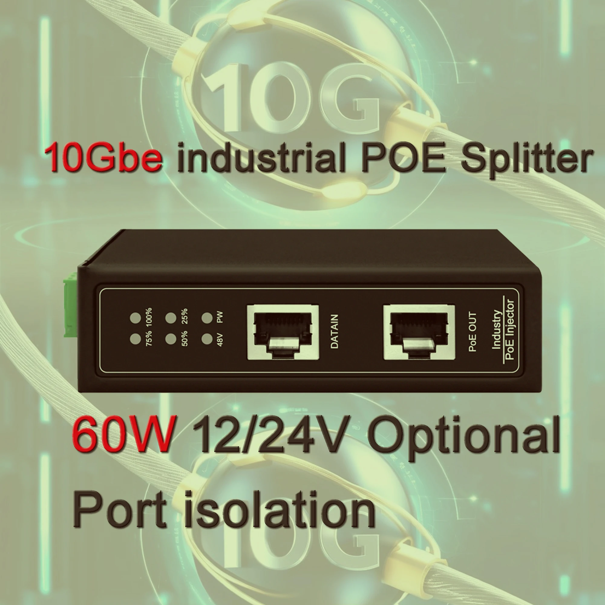 Промышленный разветвитель POE 10G 60 Вт | Гигабитный сепаратор DIN 10 | Изоляция порта | Выход 12/24 В постоянного тока | 802.3at/af/bt | Защита от перенапряжения 6КВ
Промышленный разветвитель POE 10G 60 Вт | Гигабитный сепаратор DIN 10 | Изоляция порта | Выход 12/24 В постоянного тока | 802.3at/af/bt | Защита от перенапряжения 6КВ