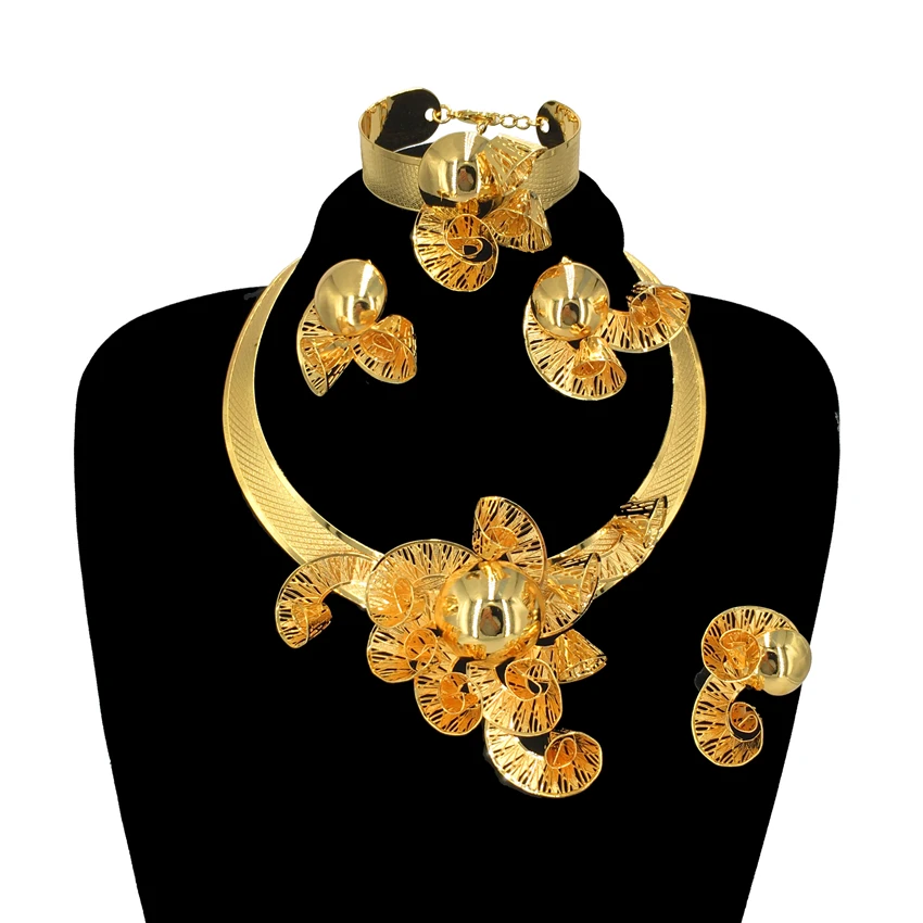 African Chokers Necklaces for Women Flower Necklace Bracelet Brazilian Party Jewelry Sets FHK13640
African Chokers Necklaces for Women Flower Necklace Bracelet Brazilian Party Jewelry Sets FHK13640