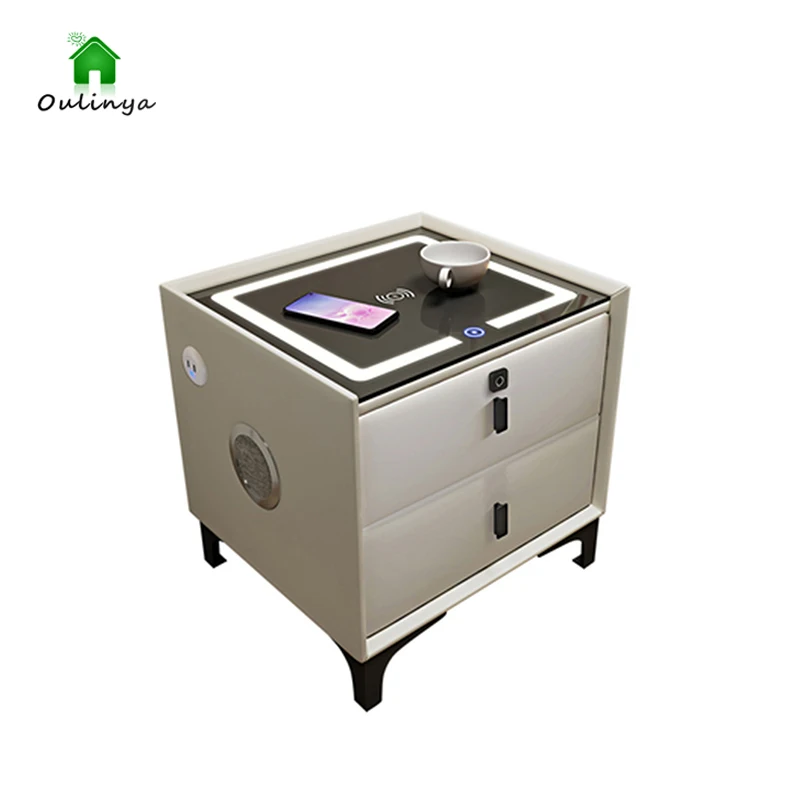 Smart Bedside Table Modern Simple Multi-function Wireless Charging With Light Fingerprint Lock Bluetooth Audio
Smart Bedside Table Modern Simple Multi-function Wireless Charging With Light Fingerprint Lock Bluetooth Audio