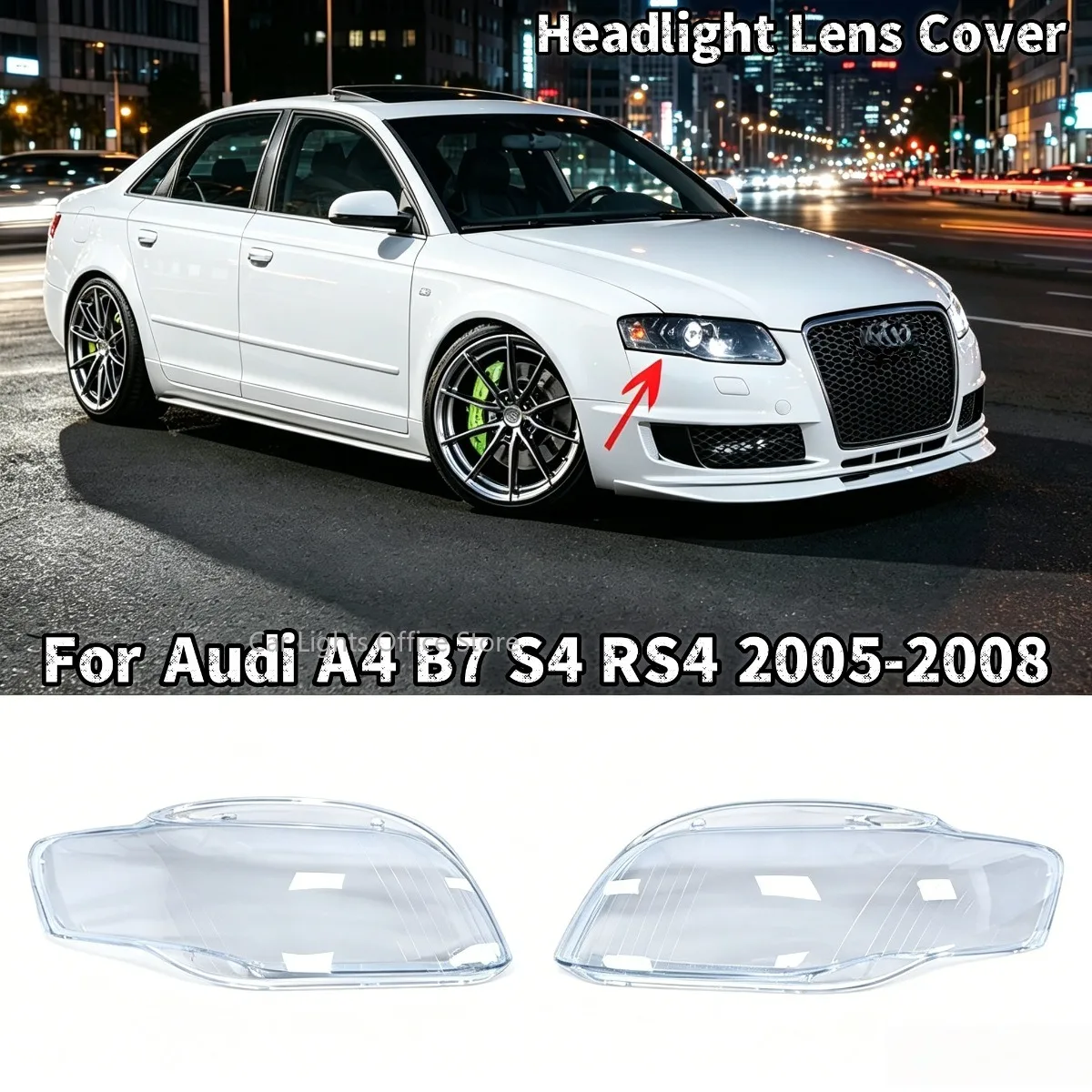 L/R For Audi A4 B7 S4 RS4 2005 2006 2007 2008 Front Lamp Shade Headlight Mask Shell Transparent Cover Lens Replace Lampshade
L/R For Audi A4 B7 S4 RS4 2005 2006 2007 2008 Front Lamp Shade Headlight Mask Shell Transparent Cover Lens Replace Lampshade