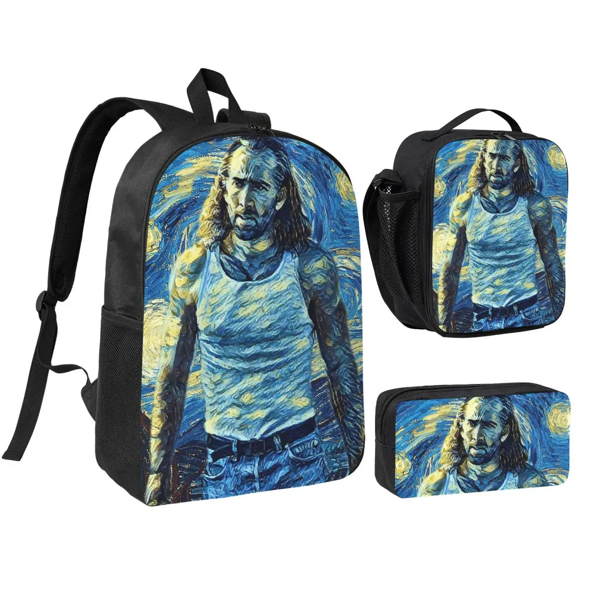 Nicolas Cage Stage Backpack Student BookBag School Bag Shoulder Bags 3ps Insulated Lunch Bag Pencil Case
Nicolas Cage Stage Backpack Student BookBag School Bag Shoulder Bags 3ps Insulated Lunch Bag Pencil Case