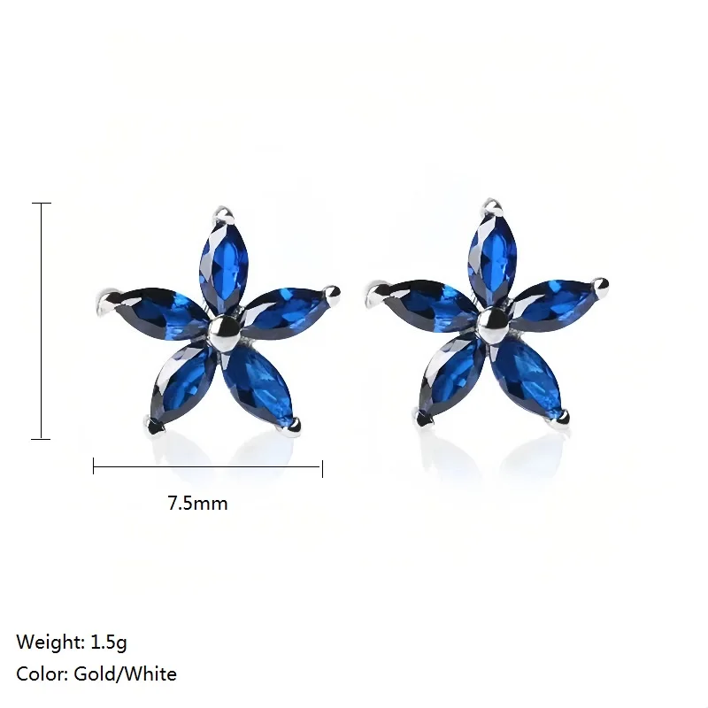 925 Sterling Silver Blue Zircon Flower Stud Earring Women Daily Commute Jewelry Accessory Student Friend Gift Hot Sale
925 Sterling Silver Blue Zircon Flower Stud Earring Women Daily Commute Jewelry Accessory Student Friend Gift Hot Sale