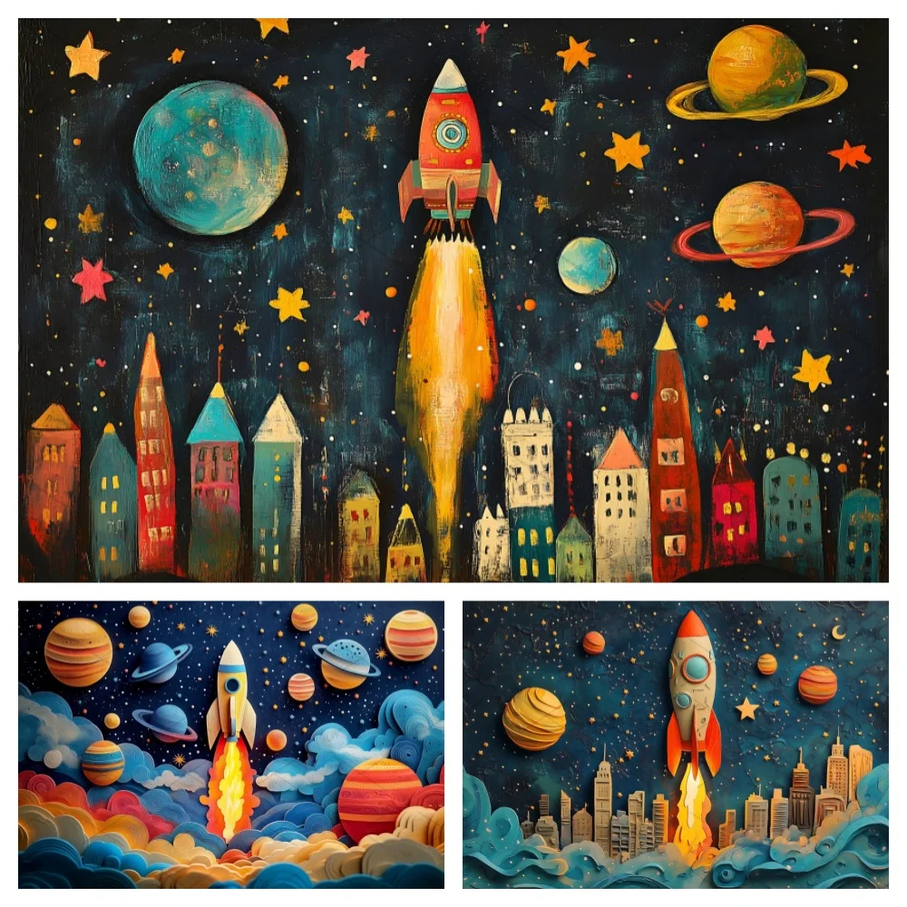 Space Rocket Background Photography Cartoon Spaceship Mars Children Shower Boy Happy Birthday Party Backdrop Wall Decor
Space Rocket Background Photography Cartoon Spaceship Mars Children Shower Boy Happy Birthday Party Backdrop Wall Decor