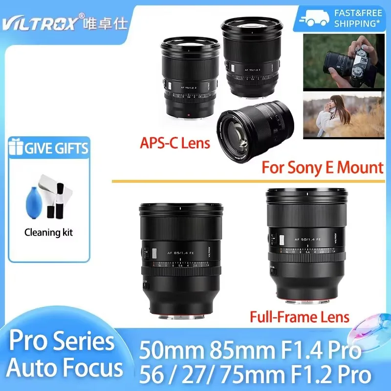 VILTROX 50mm 85mm F1.4 Full frame 56mm 27mm 75mm F1.2 Pro Auto Focus Large Aperture APS-C Portrait Lens for Sony ZVE10 E Mount
VILTROX 50mm 85mm F1.4 Full frame 56mm 27mm 75mm F1.2 Pro Auto Focus Large Aperture APS-C Portrait Lens for Sony ZVE10 E Mount