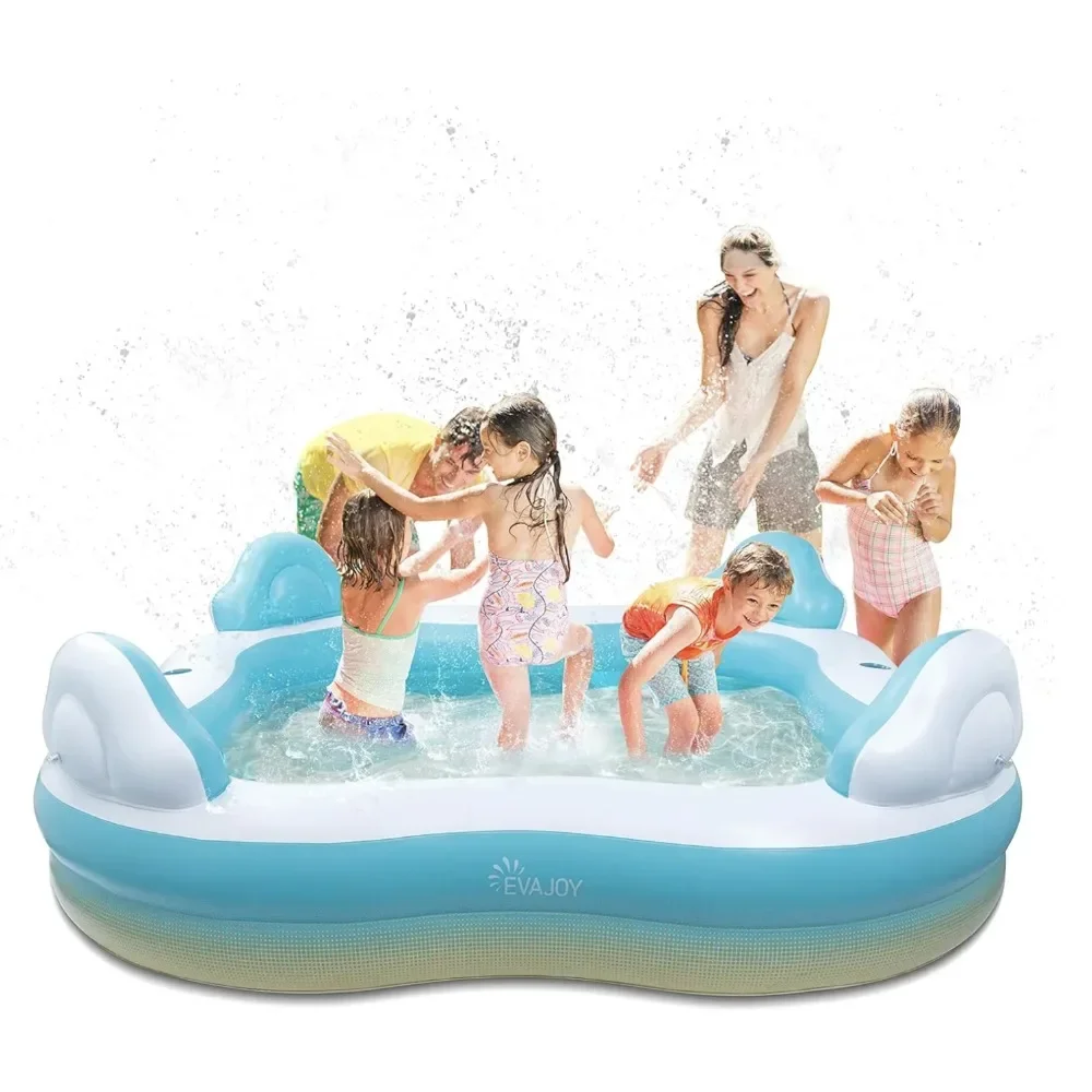 Inflatable Swimming Pool for Kids, Adults, Family-Sized Above Ground with 4 Seats, 4 Backrests, 2 Cup Holders Backyard, Garden
Inflatable Swimming Pool for Kids, Adults, Family-Sized Above Ground with 4 Seats, 4 Backrests, 2 Cup Holders Backyard, Garden