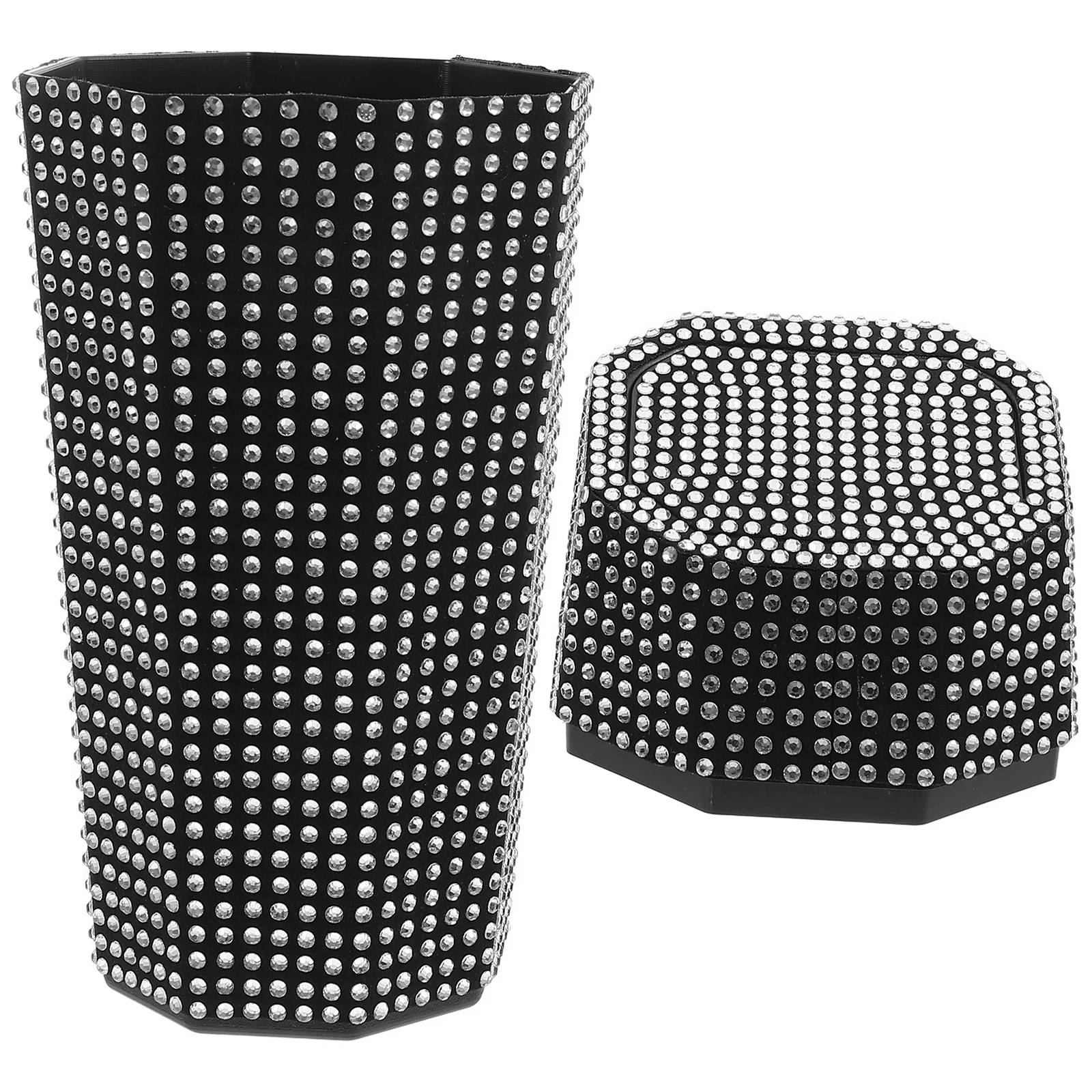Car Trash Can Cup Holder Sparkling Rhinestone Portable Vehicle Bin Small Car Accessories Bling Garbage Container Automotive
Car Trash Can Cup Holder Sparkling Rhinestone Portable Vehicle Bin Small Car Accessories Bling Garbage Container Automotive