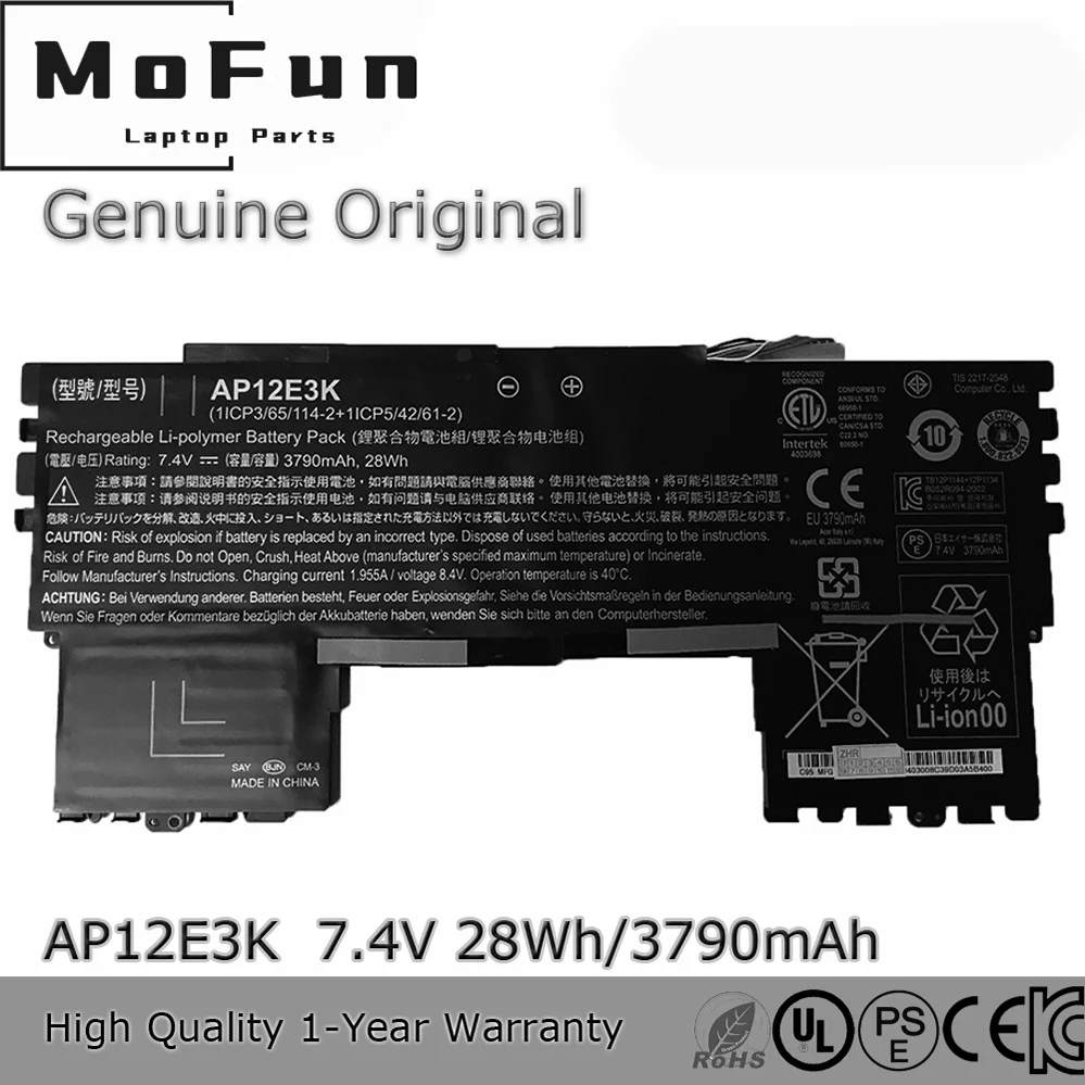 Original Brand New AP12E3K 7.4V 28Wh Laptop Battery for Acer Aspire S7 S7-191 Ultrabook (11-inch) Series
Original Brand New AP12E3K 7.4V 28Wh Laptop Battery for Acer Aspire S7 S7-191 Ultrabook (11-inch) Series