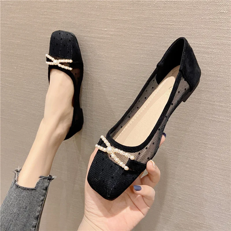 Fashion Women Shoes Exquisite Imitation Pearl Casual Shoes for Woman Comfortable Air Mesh Flat Shoe Designer Shoes Zapatos Mujer
Fashion Women Shoes Exquisite Imitation Pearl Casual Shoes for Woman Comfortable Air Mesh Flat Shoe Designer Shoes Zapatos Mujer