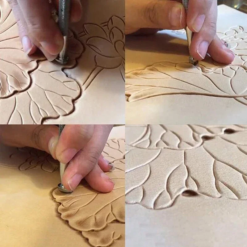 20 шт., набор инструментов для печати по коже, практичный инструмент для зашивания кожи, ручная работа, кожаные ремесла, сделай сам, художественные инструменты 
20 шт., набор инструментов для печати по коже, практичный инструмент для зашивания кожи, ручная работа, кожаные ремесла, сделай сам, художественные инструменты