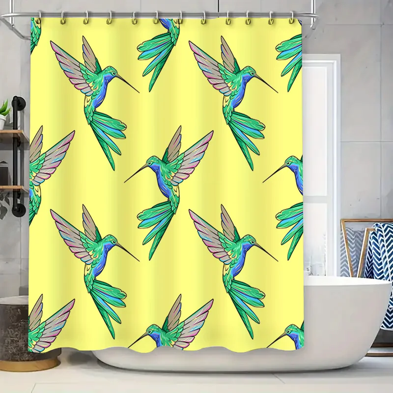Green Hummingbird Shower Curtain Unique Floral Pattern for Bathroom Decor Easy Installation with Rings (Yellow)
Green Hummingbird Shower Curtain Unique Floral Pattern for Bathroom Decor Easy Installation with Rings (Yellow)