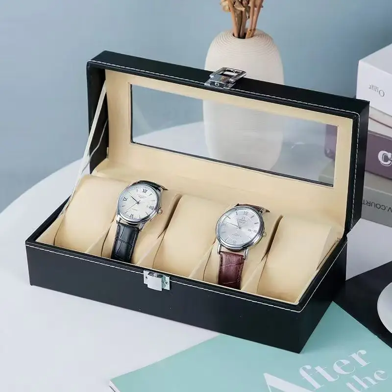 1PC 6Slots Watch Box for Men, Mens Watch Organizer PU Leather Watches Display Case Storage Boxes with Transparent Lid
1PC 6Slots Watch Box for Men, Mens Watch Organizer PU Leather Watches Display Case Storage Boxes with Transparent Lid