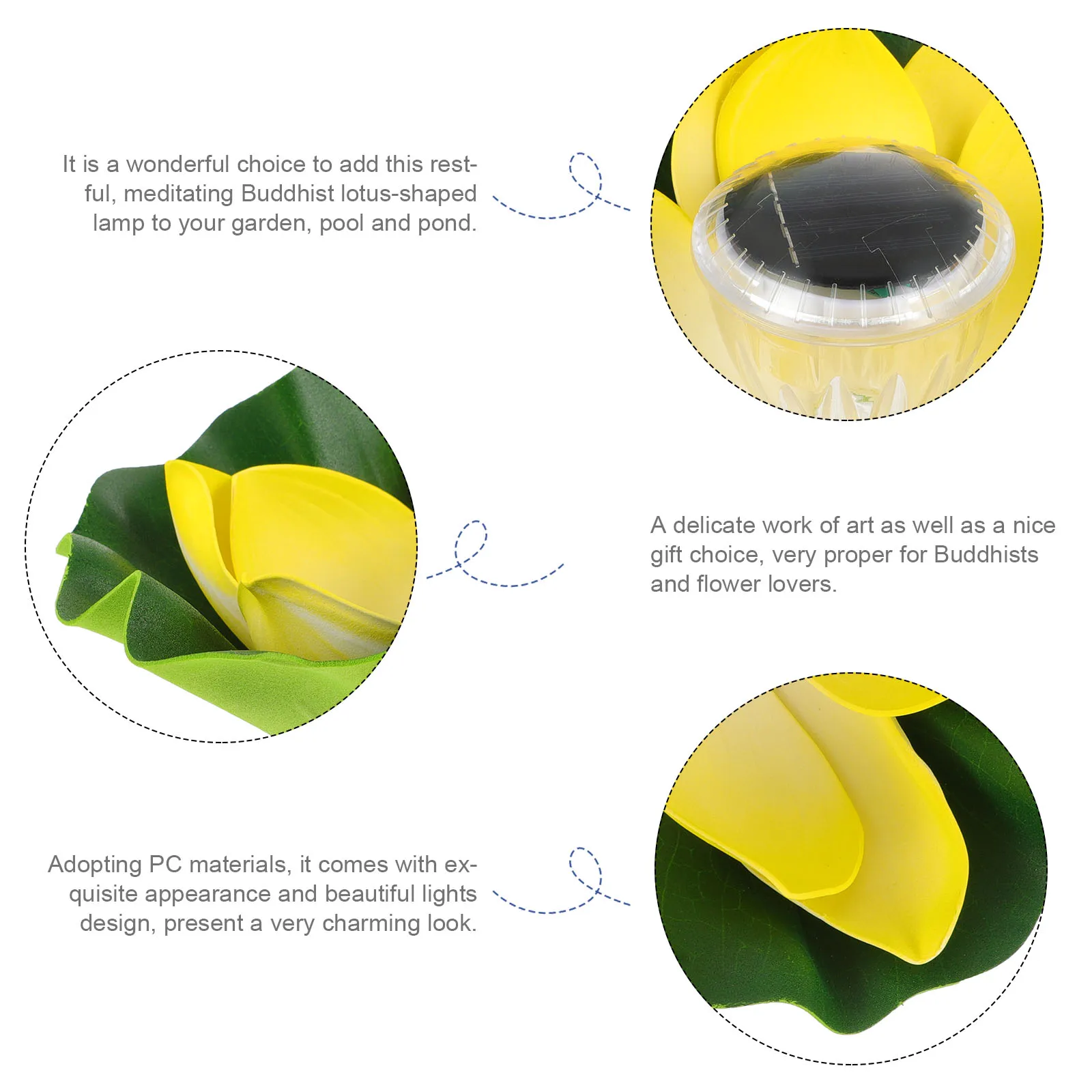 Lotus-shaped Lamp Solar Lights PC Material Beautiful Design Garden Pond Pool Outdoor Flower Decor Ornaments Landscape Lighting
Lotus-shaped Lamp Solar Lights PC Material Beautiful Design Garden Pond Pool Outdoor Flower Decor Ornaments Landscape Lighting