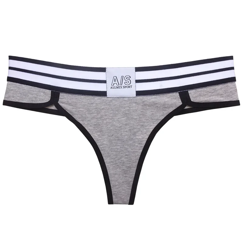 Ladies panties, letter wide waist contrasting color cotton sports fitness low waist briefs thong T-pants
Ladies panties, letter wide waist contrasting color cotton sports fitness low waist briefs thong T-pants