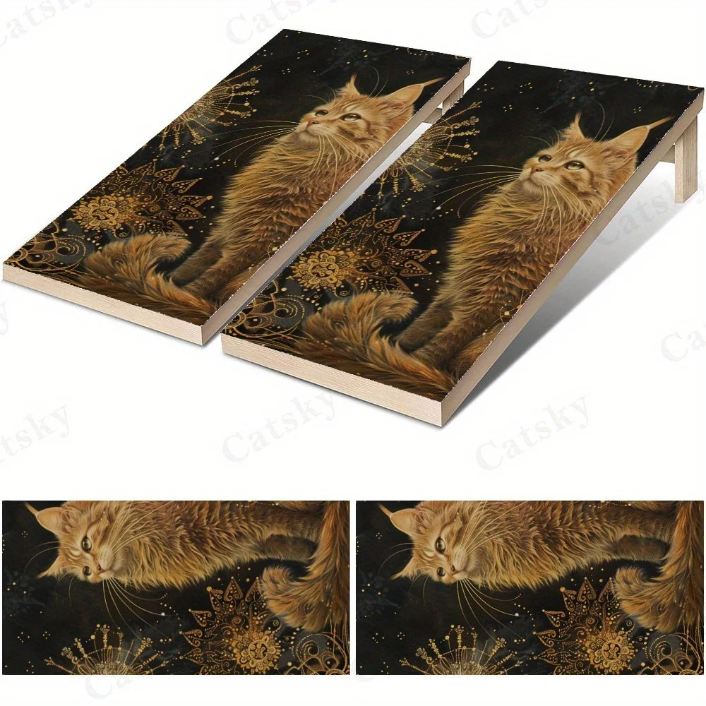 Golden - Patterned Cat,Ornate Feline Illustration,Elegant Animal Decor,High Value! 2D Flat Vinyl Sandboard Stickers - Bubble-Fre
Golden - Patterned Cat,Ornate Feline Illustration,Elegant Animal Decor,High Value! 2D Flat Vinyl Sandboard Stickers - Bubble-Fre
