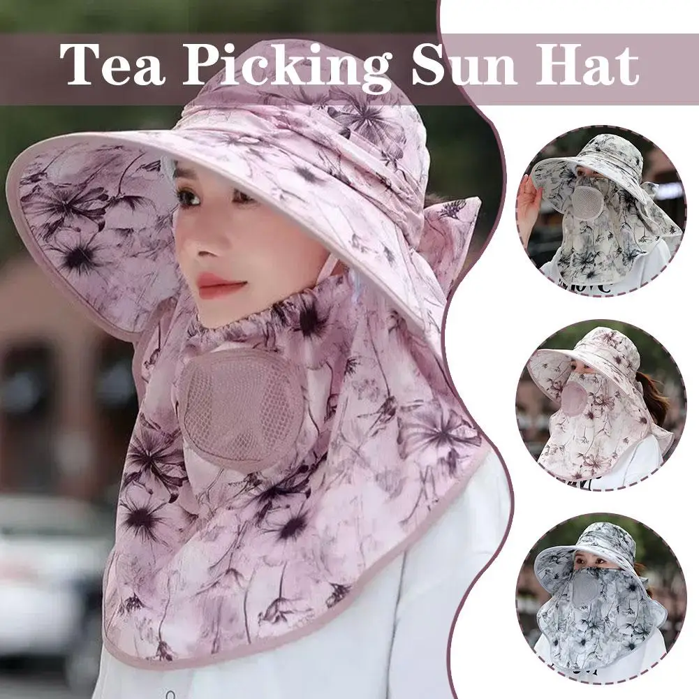 Women Wide Brim Sun Hat Summer Garden Work Shade Hat Cycling Face Mask Detachable Sunhat Print Breathable Outdoor UV Protection
Women Wide Brim Sun Hat Summer Garden Work Shade Hat Cycling Face Mask Detachable Sunhat Print Breathable Outdoor UV Protection