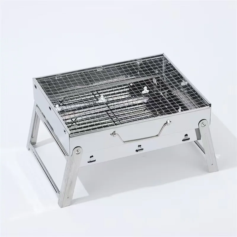 35*27*19.5cm Stainless Steel Charcoal Grill, Portable Camping BBQ Grill Silver Outdoor Barbecue Stove for Picnic Hiking Foldable
35*27*19.5cm Stainless Steel Charcoal Grill, Portable Camping BBQ Grill Silver Outdoor Barbecue Stove for Picnic Hiking Foldable
