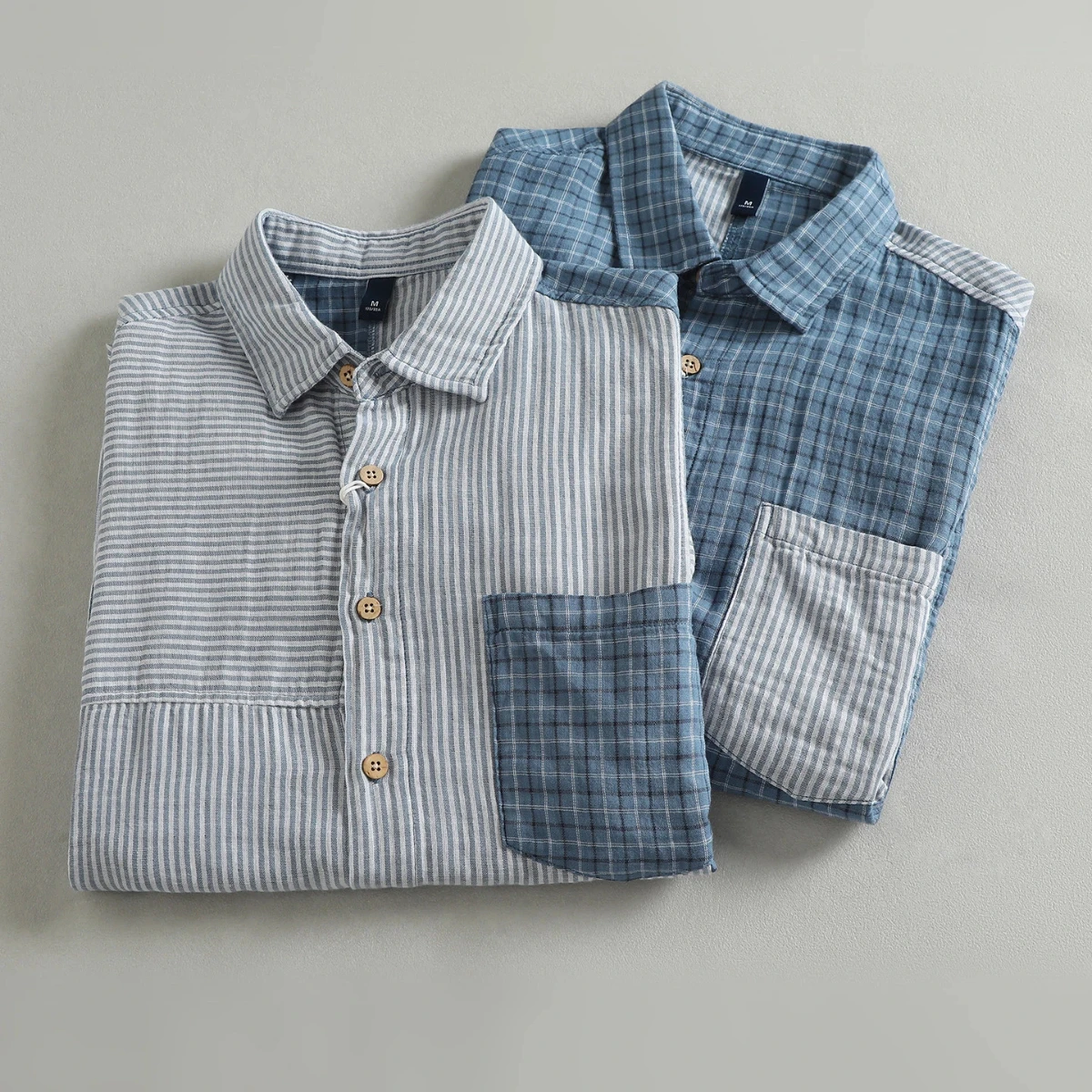 Summer contrasting color splicing design trendy short-sleeved shirt men's pure cotton washed comfortable loose shirt
Summer contrasting color splicing design trendy short-sleeved shirt men's pure cotton washed comfortable loose shirt
