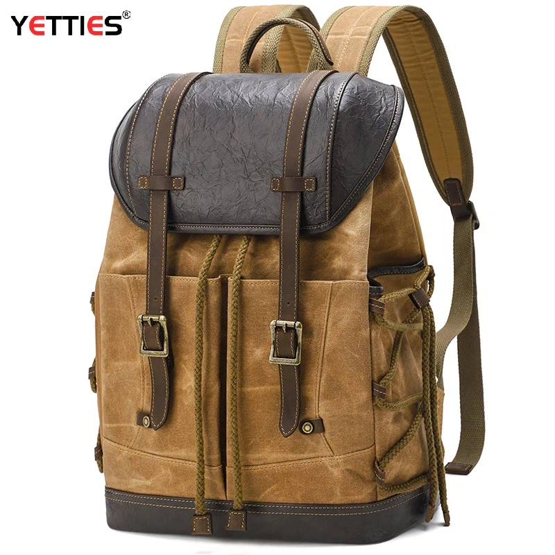 YETTIES Men's Waxed Canvas Backpack | Water-Resistant Laptop Travel Bag | Vintage Casual Rucksack for Student & Daily Commute
YETTIES Men's Waxed Canvas Backpack | Water-Resistant Laptop Travel Bag | Vintage Casual Rucksack for Student & Daily Commute
