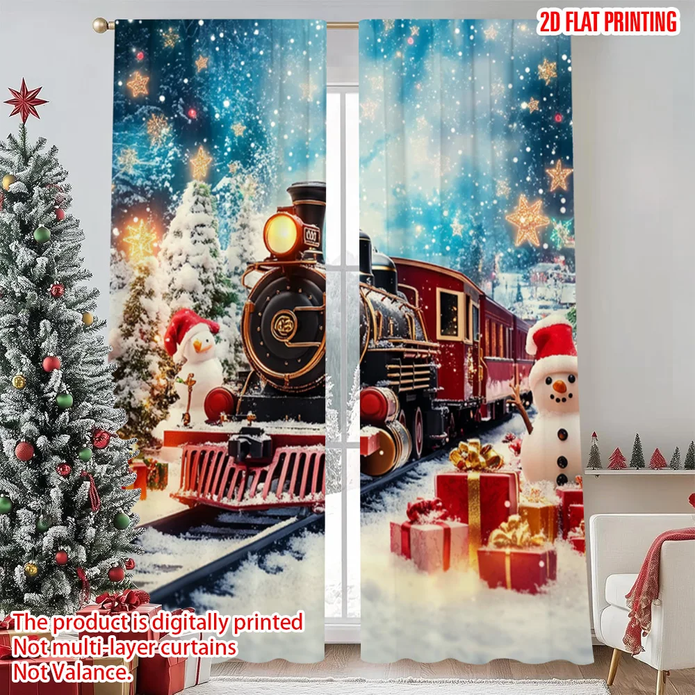 2pcs 2D flat printing Merry Christmas Party Curtains Day Christmas Train Scene Versatile Durable Polyester Without Electricity
2pcs 2D flat printing Merry Christmas Party Curtains Day Christmas Train Scene Versatile Durable Polyester Without Electricity