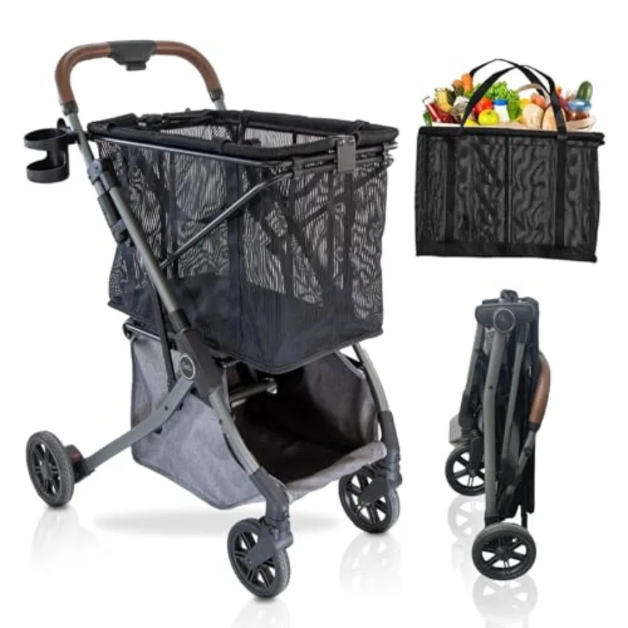 Stability shopping cart for grocery use lightweight aluminum frame shadow color premium wheels, removable bag with carry strap,
Stability shopping cart for grocery use lightweight aluminum frame shadow color premium wheels, removable bag with carry strap,