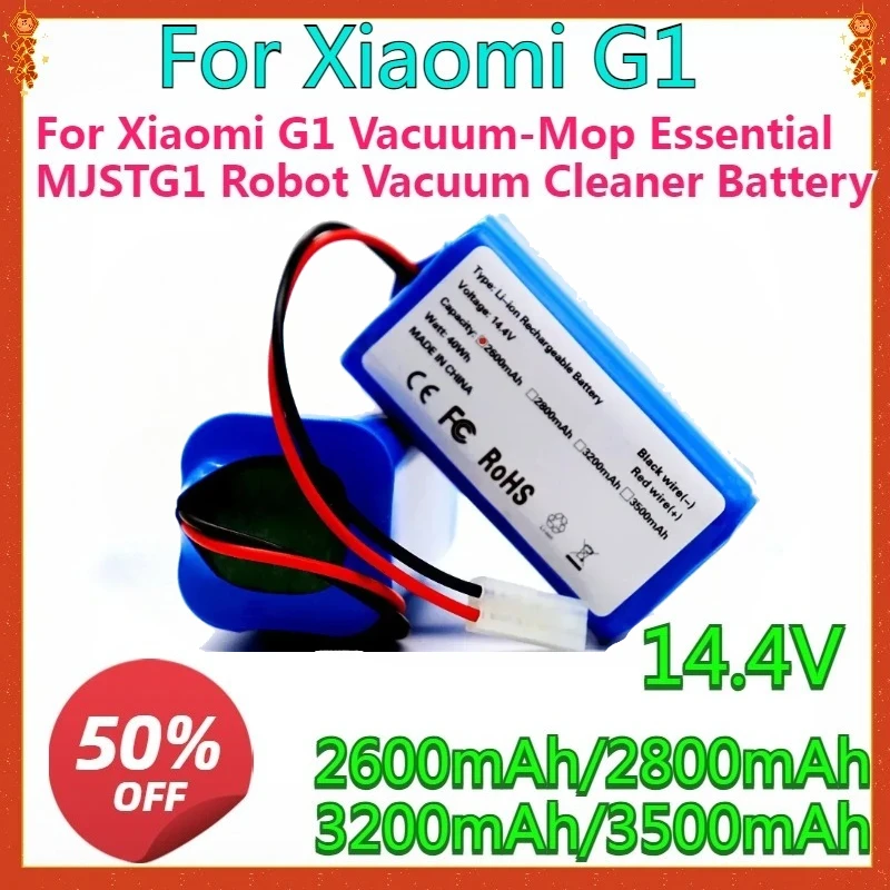 For Xiaomi G1 Vacuum-Mop Essential MJSTG1 Robot Vacuum Cleaner 14.4V 3200mAh 3500mAh Batteries New 2600mAh 18650 Li-ion Battery
For Xiaomi G1 Vacuum-Mop Essential MJSTG1 Robot Vacuum Cleaner 14.4V 3200mAh 3500mAh Batteries New 2600mAh 18650 Li-ion Battery