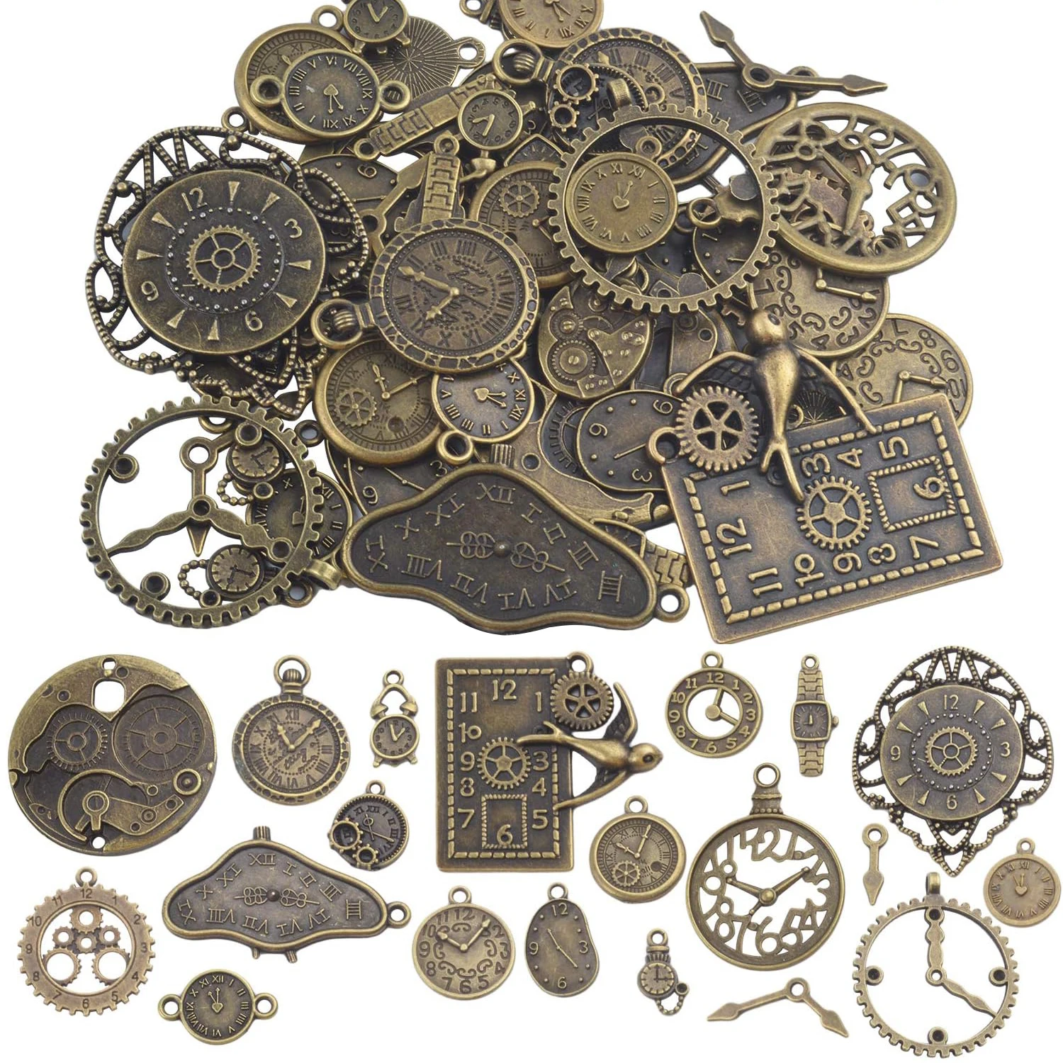 100 Gram Multi-Style Clocks and Watches Dial Face Movement Charms Gears Steampunk Pendant Craft Supplies for DIY Jewelry Making
100 Gram Multi-Style Clocks and Watches Dial Face Movement Charms Gears Steampunk Pendant Craft Supplies for DIY Jewelry Making