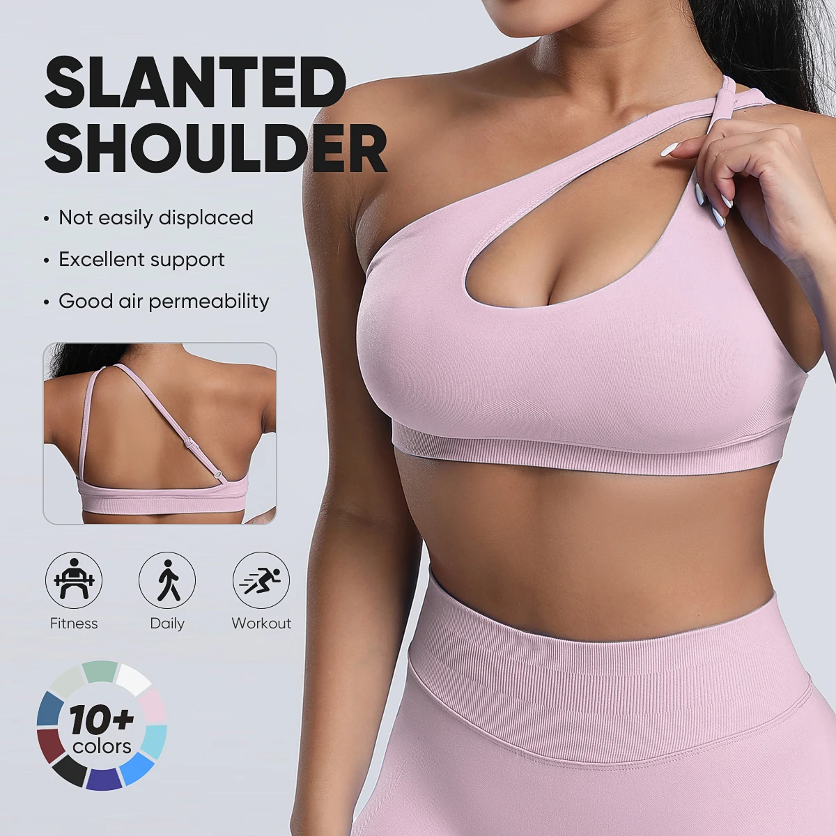 New High Elasticity Matte Nylon Sports Bra for Workout, Shockproof, One-Shoulder Design-Seamless Yoga Bra for Women
New High Elasticity Matte Nylon Sports Bra for Workout, Shockproof, One-Shoulder Design-Seamless Yoga Bra for Women