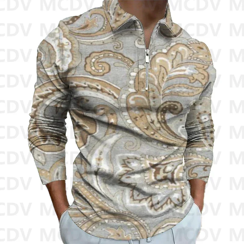 Men's Long Sleeve Zipper Polo Shirt Retro 3D Printed Polo Long Sleeve T Shirt Casual Tops
Men's Long Sleeve Zipper Polo Shirt Retro 3D Printed Polo Long Sleeve T Shirt Casual Tops