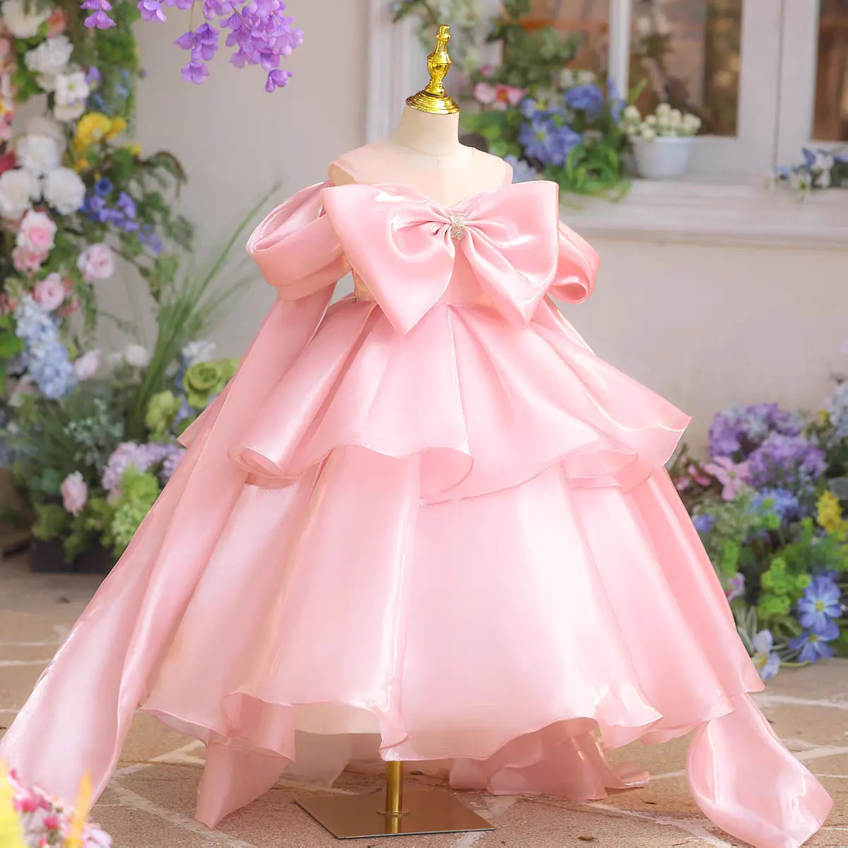 Pink Flower Girl Dress Bowknot Princess Dress for Girls Puffy Ball Gown Kids Formal Dress for Birthday Party Wedding Pageant
Pink Flower Girl Dress Bowknot Princess Dress for Girls Puffy Ball Gown Kids Formal Dress for Birthday Party Wedding Pageant