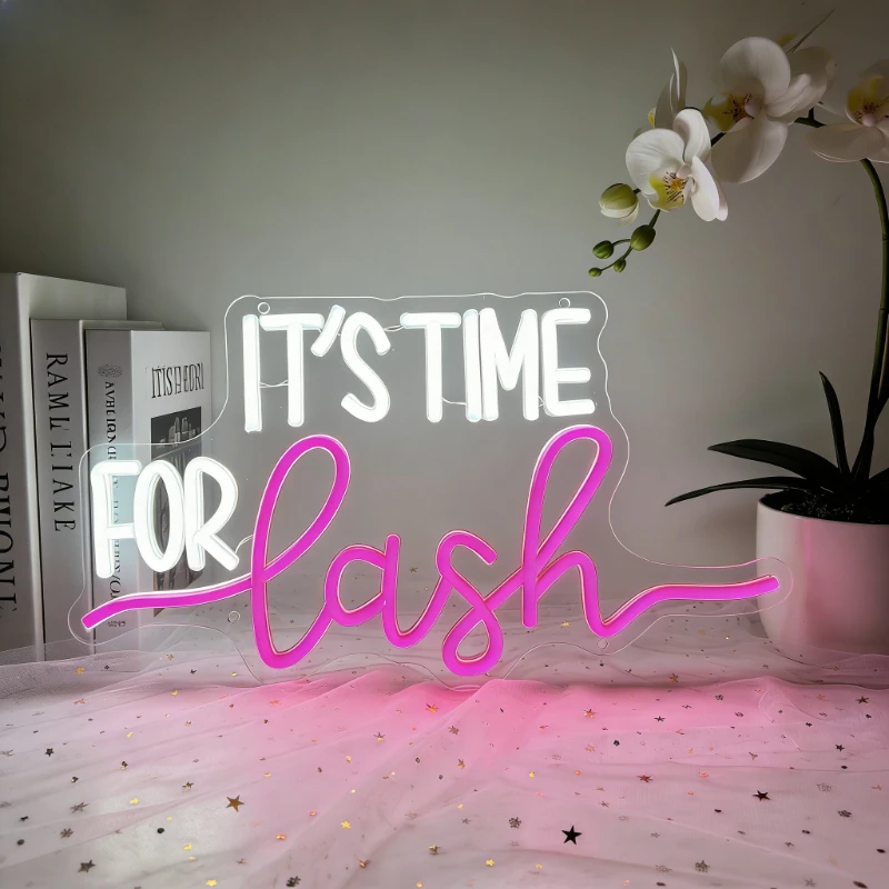 It's Time For Lash Neon Sign LED Night Light Makeup Salon Beauty Studio Decor USB Rechargeable Eyelash Extension Wall Lamp Gift
It's Time For Lash Neon Sign LED Night Light Makeup Salon Beauty Studio Decor USB Rechargeable Eyelash Extension Wall Lamp Gift