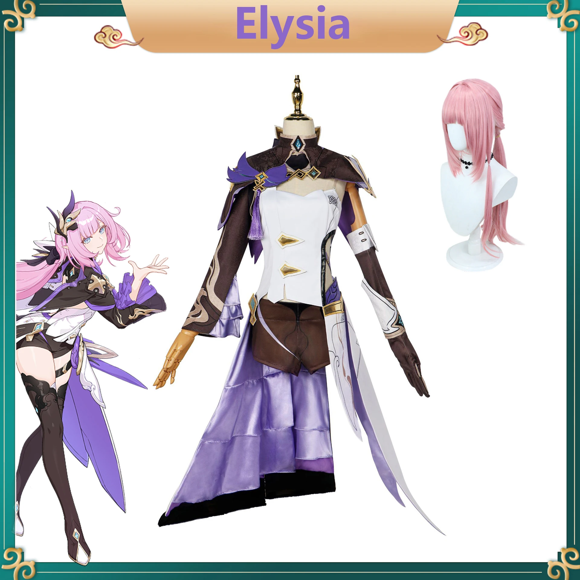 Карнавальный костюм Elysia для косплея Honkai Impact 3, парик, аниме, костюмы на Хэллоуин, Женская игра
Карнавальный костюм Elysia для косплея Honkai Impact 3, парик, аниме, костюмы на Хэллоуин, Женская игра