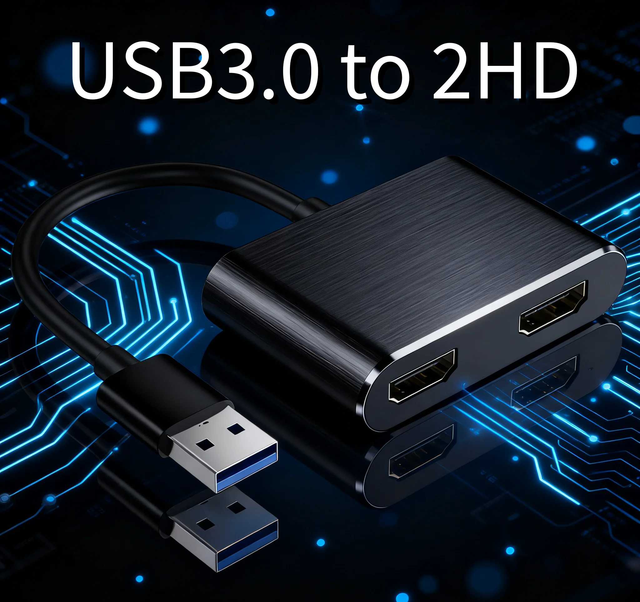 USB 3.0 Dual 1080P HD Display Converter Cable Extender Adapter for Windows Laptop Desktop PC to HDTV Monitor Two Same Screen
USB 3.0 Dual 1080P HD Display Converter Cable Extender Adapter for Windows Laptop Desktop PC to HDTV Monitor Two Same Screen