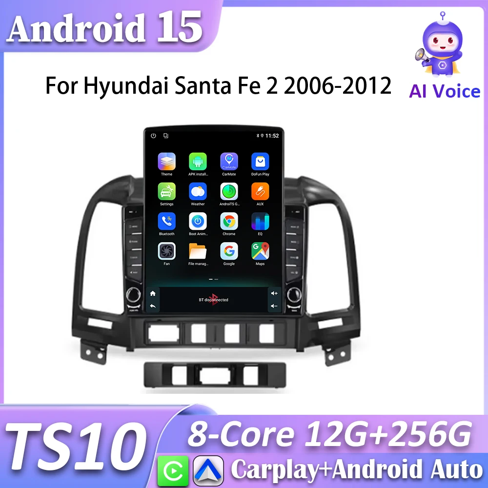 For Hyundai Santa Fe 2 2006-2012 Car Radio Carplay Android 15 Navigation GPS Stereo Android Auto Screen No 2din WiFi Autoradio
For Hyundai Santa Fe 2 2006-2012 Car Radio Carplay Android 15 Navigation GPS Stereo Android Auto Screen No 2din WiFi Autoradio