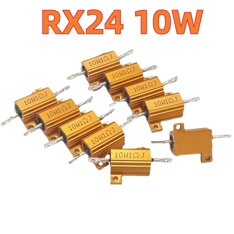RX24-10W Gold aluminum shell resistor 40R 43R 45R 47R 48R 50R 51R 56R 60R 250R 120R 750R 25K 62 ohms
RX24-10W Gold aluminum shell resistor 40R 43R 45R 47R 48R 50R 51R 56R 60R 250R 120R 750R 25K 62 ohms