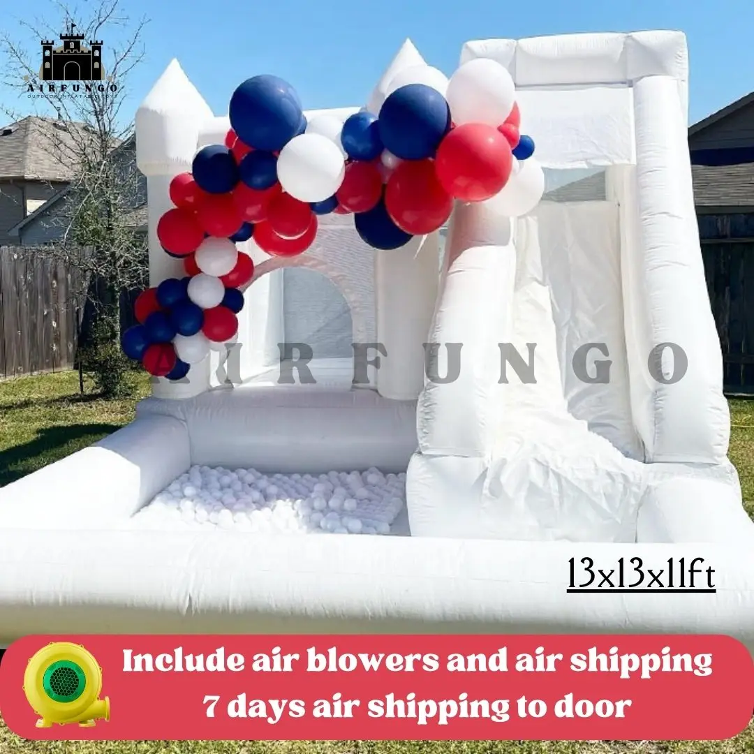 Customization13ft modern white bounce house inlatable bouncy castle with slide and ball pit for party/birthday/baby shower days
Customization13ft modern white bounce house inlatable bouncy castle with slide and ball pit for party/birthday/baby shower days