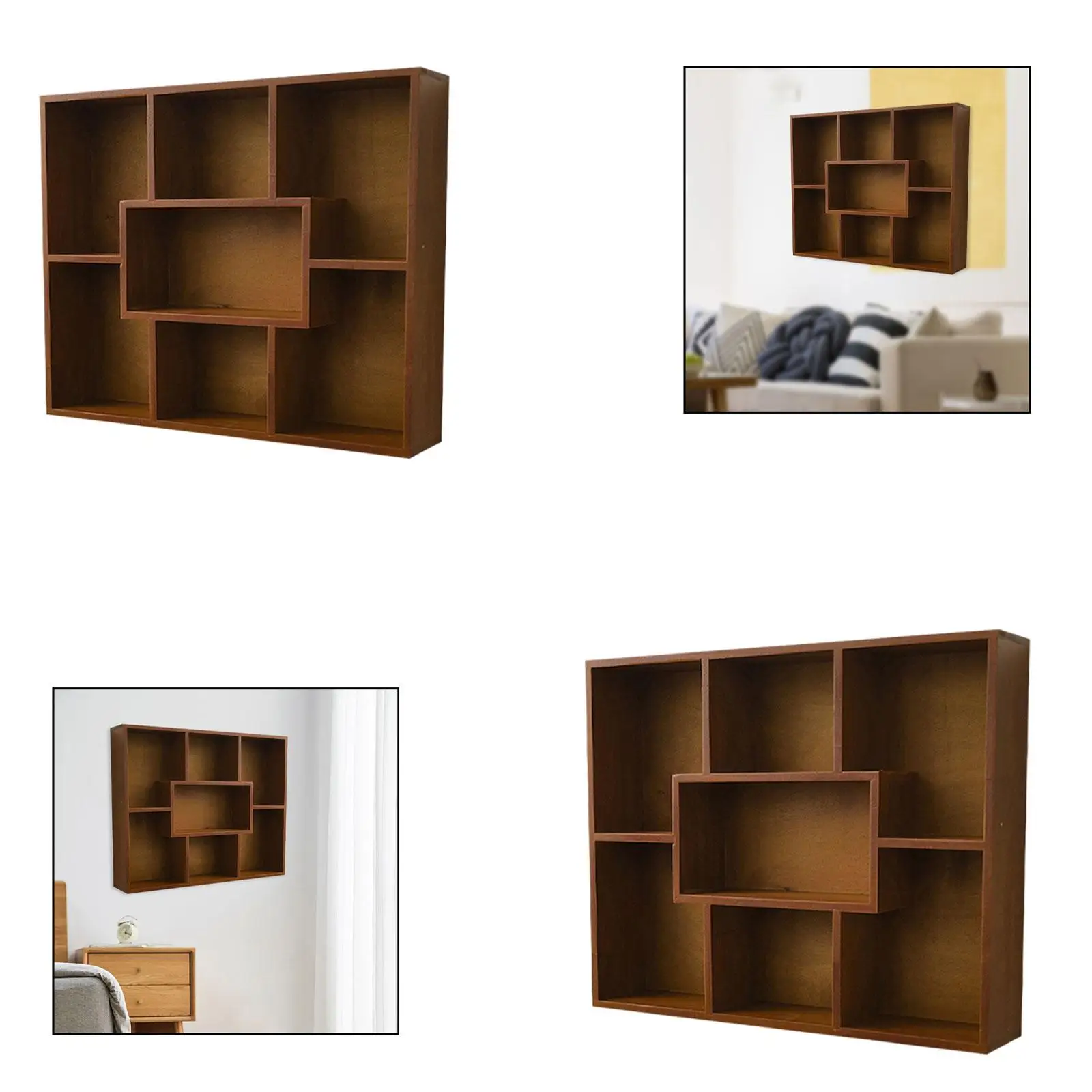 Wooden Wall Mounted Storage Shelf Retro, Elegant, Display Shelf Storage Organizer, 7 Grids for Bathroom Office, Home, Bedroom
Wooden Wall Mounted Storage Shelf Retro, Elegant, Display Shelf Storage Organizer, 7 Grids for Bathroom Office, Home, Bedroom