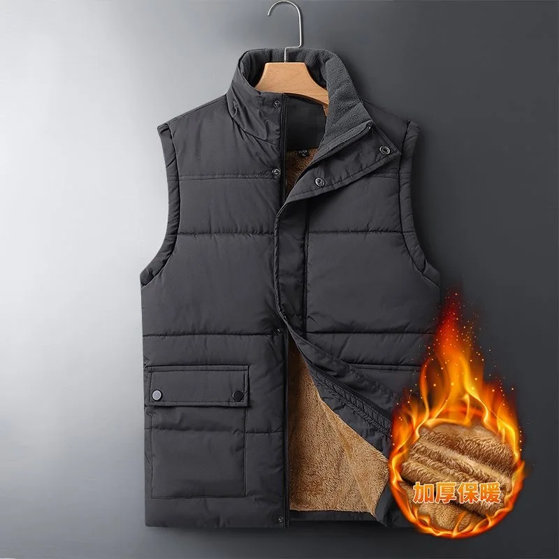 2024 Autumn and Winter New Fashion Solid Color Plus Wool Thickened Cotton Vest Men's Casual Loose Comfortable Large Size Coat
2024 Autumn and Winter New Fashion Solid Color Plus Wool Thickened Cotton Vest Men's Casual Loose Comfortable Large Size Coat