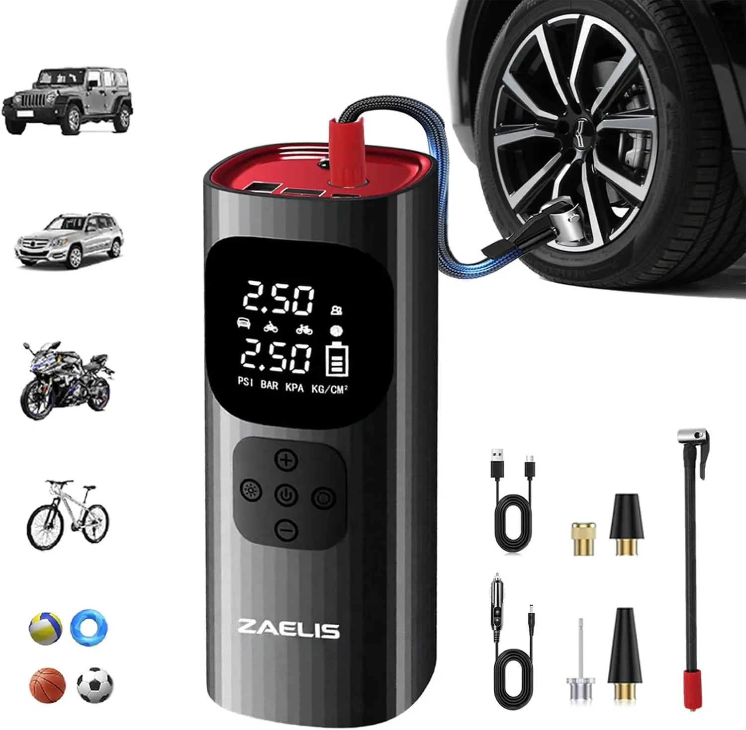 Portable Tire Inflator 3X Faster 150PSI Air Pump 12V DC Cordless with LED Light & Digital Gauge
Portable Tire Inflator 3X Faster 150PSI Air Pump 12V DC Cordless with LED Light & Digital Gauge