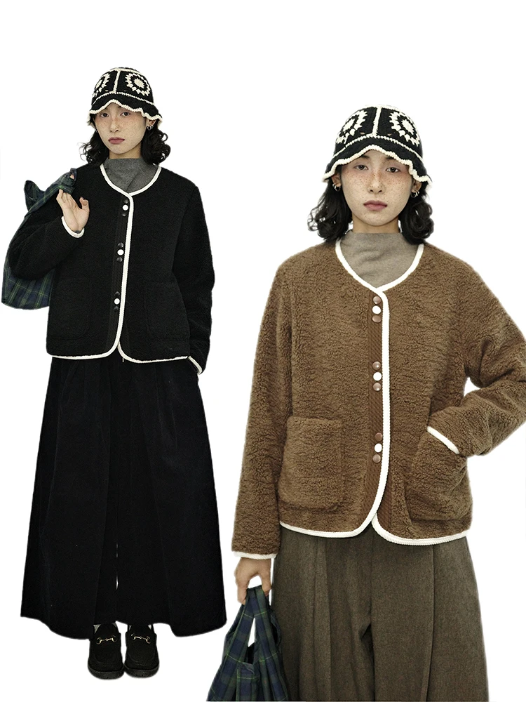 Gulu Oh Retro Style round Neck Short Plush Jacket Casual Open Cardigan Inner Wear Polyester Fiber Ladies Short Coat
Gulu Oh Retro Style round Neck Short Plush Jacket Casual Open Cardigan Inner Wear Polyester Fiber Ladies Short Coat