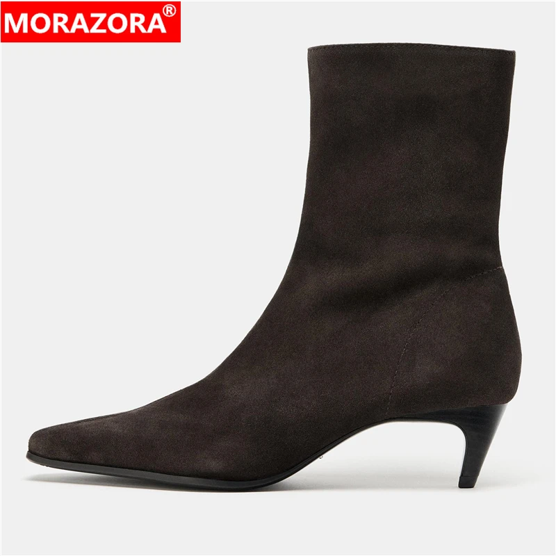 MORAZORA INS Brand New Cow Suede Leather Ankle Boots Zipper High Heels Boots Autumn Winter Fashion Boots Size 34-43
MORAZORA INS Brand New Cow Suede Leather Ankle Boots Zipper High Heels Boots Autumn Winter Fashion Boots Size 34-43