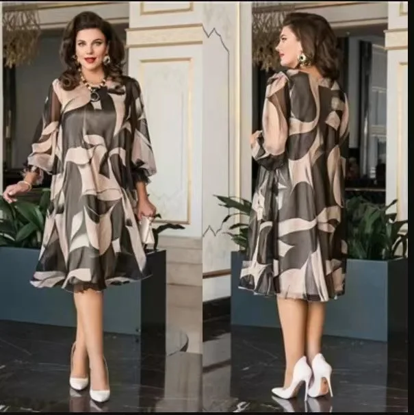 SKMY 2025 Spring New Fashion Printed Pullover Round Neck Three Quarter Sleeve Dress Party Women Clothing A-Line Midi Dresses
SKMY 2025 Spring New Fashion Printed Pullover Round Neck Three Quarter Sleeve Dress Party Women Clothing A-Line Midi Dresses