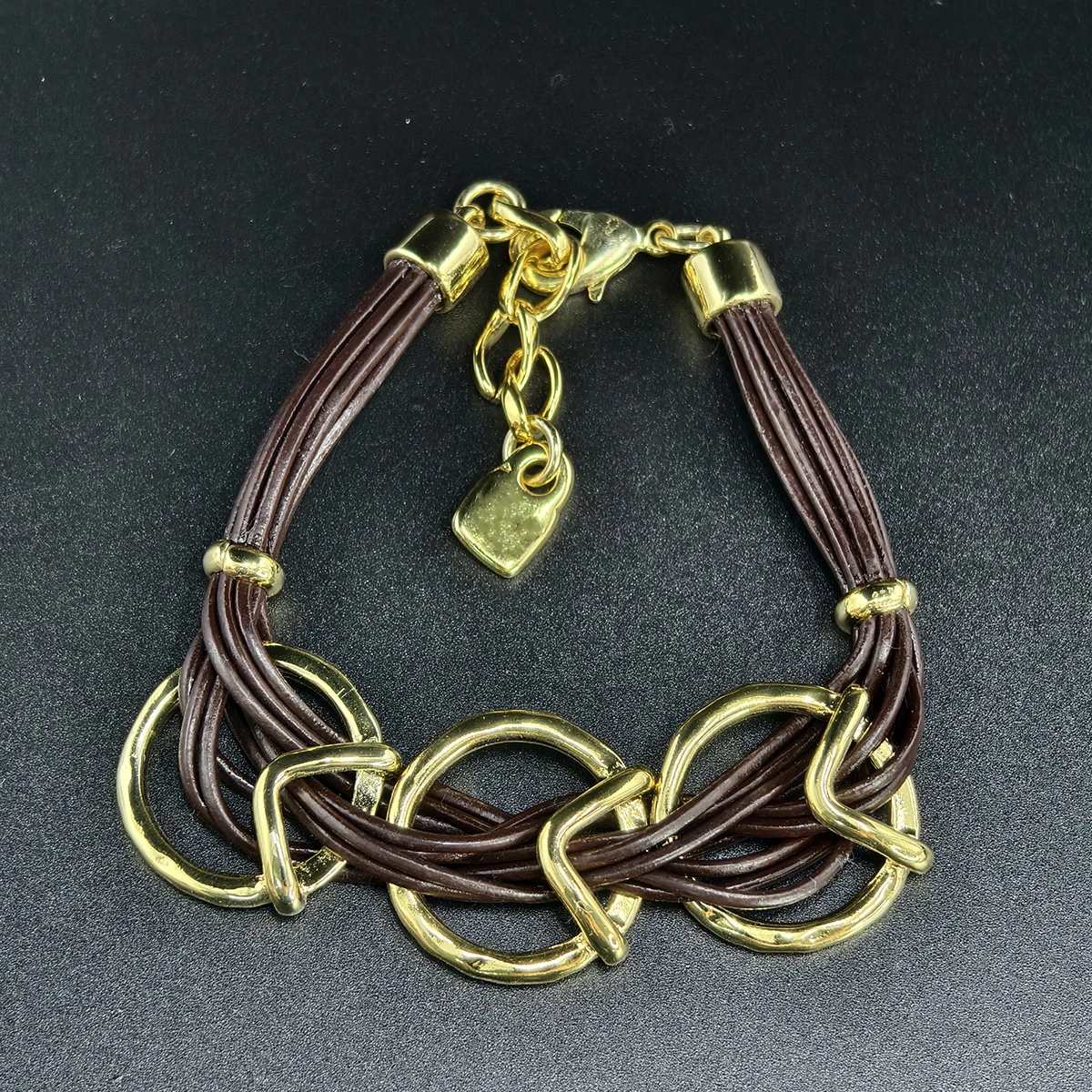 Spanish original jewelry 18k gold plated geometric circle brown leather rope tied bracelet vintage senior birthday gift
Spanish original jewelry 18k gold plated geometric circle brown leather rope tied bracelet vintage senior birthday gift