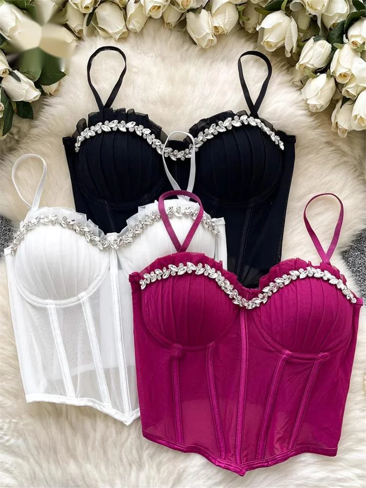 Y2k Female Streetwear Camis Strapless Diamonds Corset Design Slim Fit Tops American Hotsweet Strap Short Tank Tops
Y2k Female Streetwear Camis Strapless Diamonds Corset Design Slim Fit Tops American Hotsweet Strap Short Tank Tops