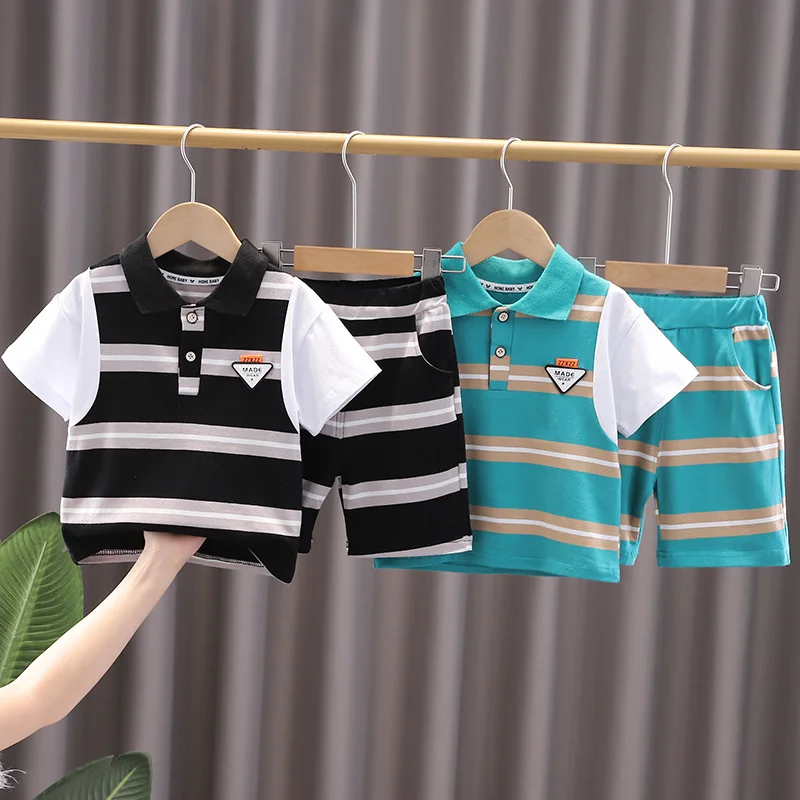 New Summer Baby Clothes Suit Children Boys Fashion Striped T-Shirt Shorts 2Pcs/Set Toddler Casual cotton Costume Kids Tracksuits
New Summer Baby Clothes Suit Children Boys Fashion Striped T-Shirt Shorts 2Pcs/Set Toddler Casual cotton Costume Kids Tracksuits