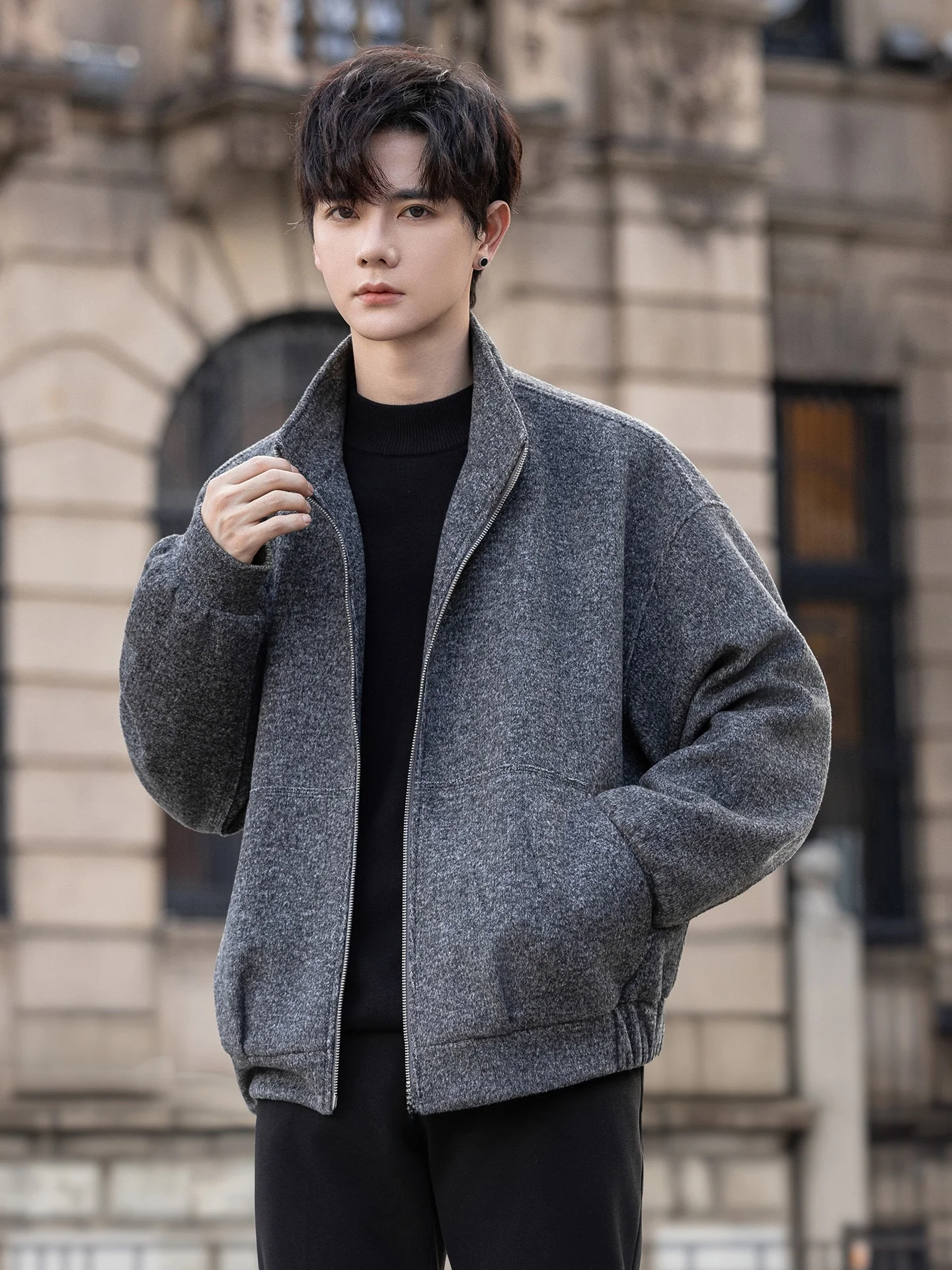 Men's Thiened Woolen Jaet Stand Collar Casual Sle Autumn Winter New Faion Korean Version Polyester Blend Elastic Fiber
Men's Thiened Woolen Jaet Stand Collar Casual Sle Autumn Winter New Faion Korean Version Polyester Blend Elastic Fiber