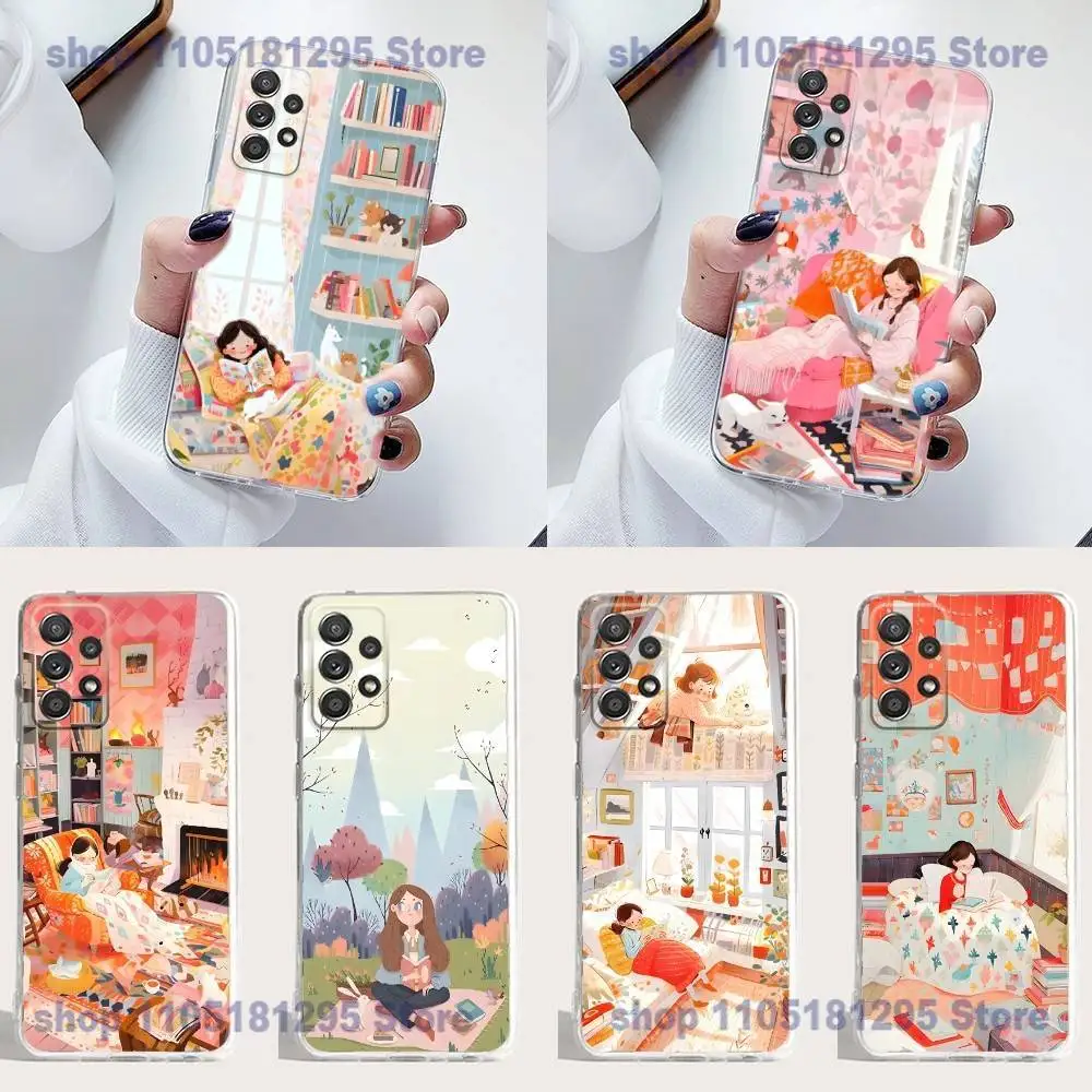 Cozy Reading Bookshelf Girl Phone Case Silicone For Samsung S23,21,22,20 FE lite,S10,9,PIus,A70,Soft Transparent
Cozy Reading Bookshelf Girl Phone Case Silicone For Samsung S23,21,22,20 FE lite,S10,9,PIus,A70,Soft Transparent