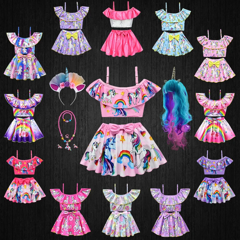 Summer Pink Girls Unicorn Swimsuit Toddler Girls Off Shoulder High Waist Bikini Set Beach Dress Kids Horse Clothes Bathing Suit
Summer Pink Girls Unicorn Swimsuit Toddler Girls Off Shoulder High Waist Bikini Set Beach Dress Kids Horse Clothes Bathing Suit