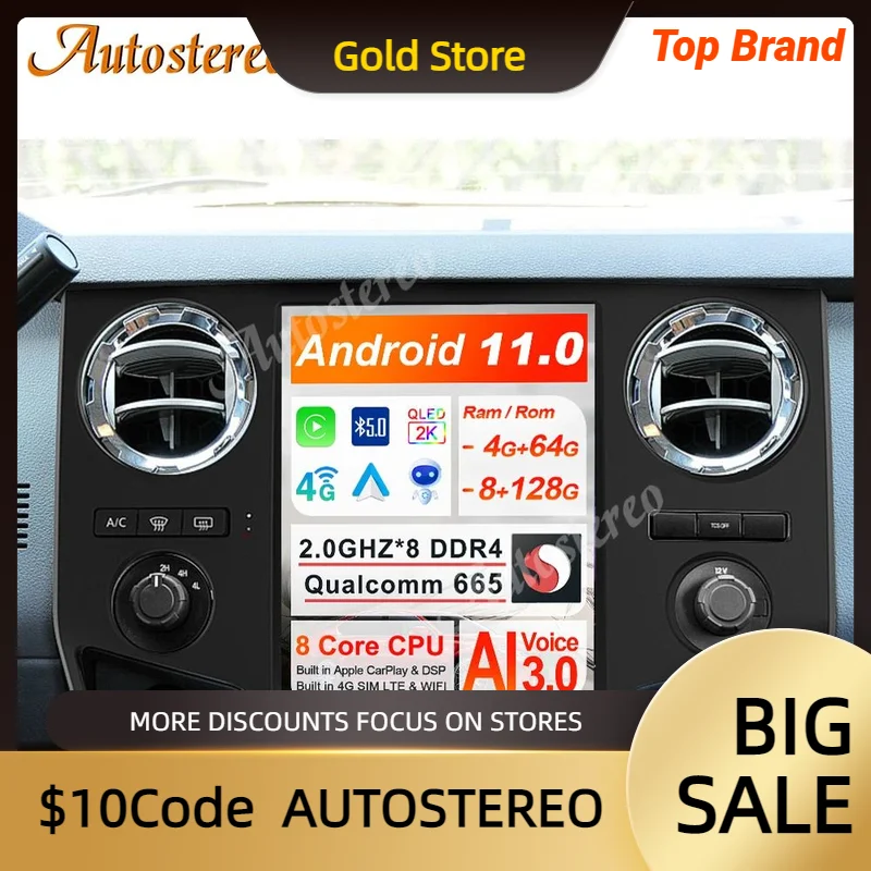 Qualcomm665 Android 11 для Ford F450 F650 2009-2014 тяжелый грузовик автомобильный GPS-навигатор Автомобильный мультимедийный плеер головное устройство Carplay
Qualcomm665 Android 11 для Ford F450 F650 2009-2014 тяжелый грузовик автомобильный GPS-навигатор Автомобильный мультимедийный плеер головное устройство Carplay