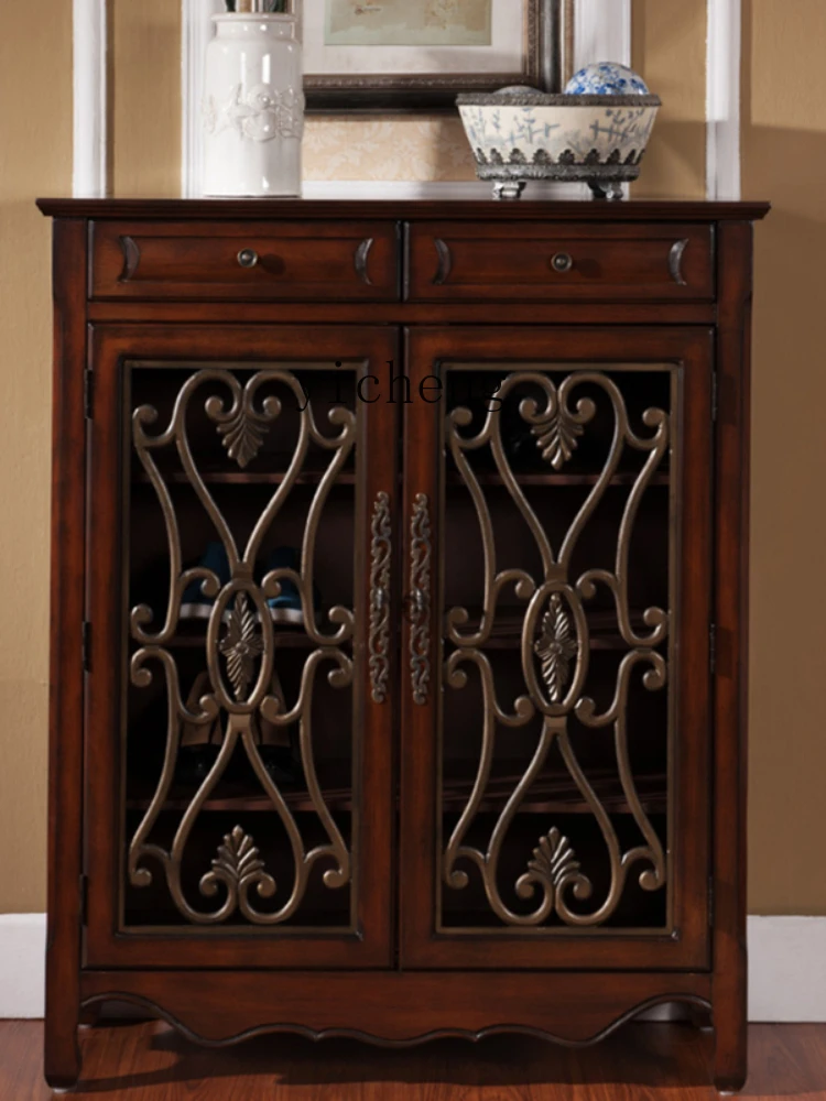 Shoe Cabinet Household Vintage Solid Wood Wall-Mounted Integrated Entrance Cabinet Home Storage Cabinet
Shoe Cabinet Household Vintage Solid Wood Wall-Mounted Integrated Entrance Cabinet Home Storage Cabinet
