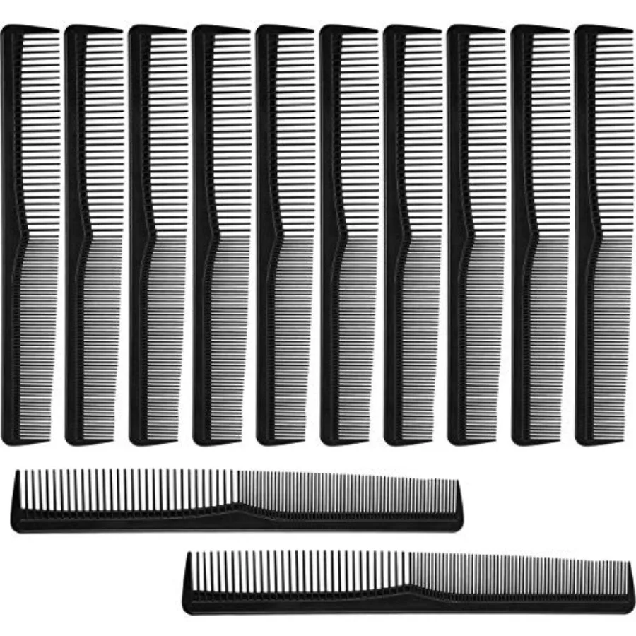 12 Pieces Hair Combs Bulk Fine and Wide Tooth Black Cutting Combs for Barber Hair Stylist Tapered All Purpose for Hairdressing
12 Pieces Hair Combs Bulk Fine and Wide Tooth Black Cutting Combs for Barber Hair Stylist Tapered All Purpose for Hairdressing